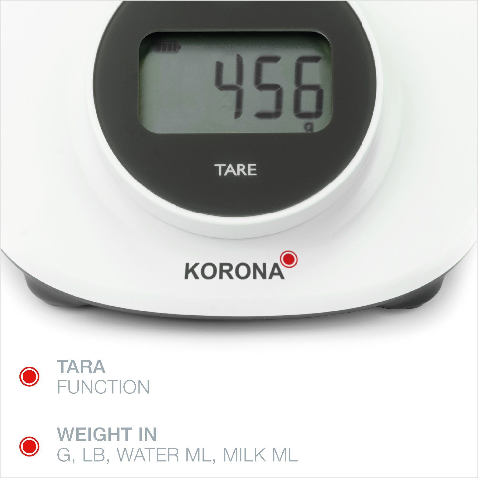 KORONA Küchenwaage CLEO 76161, Batterielos, mit Edelstahl-Schale
