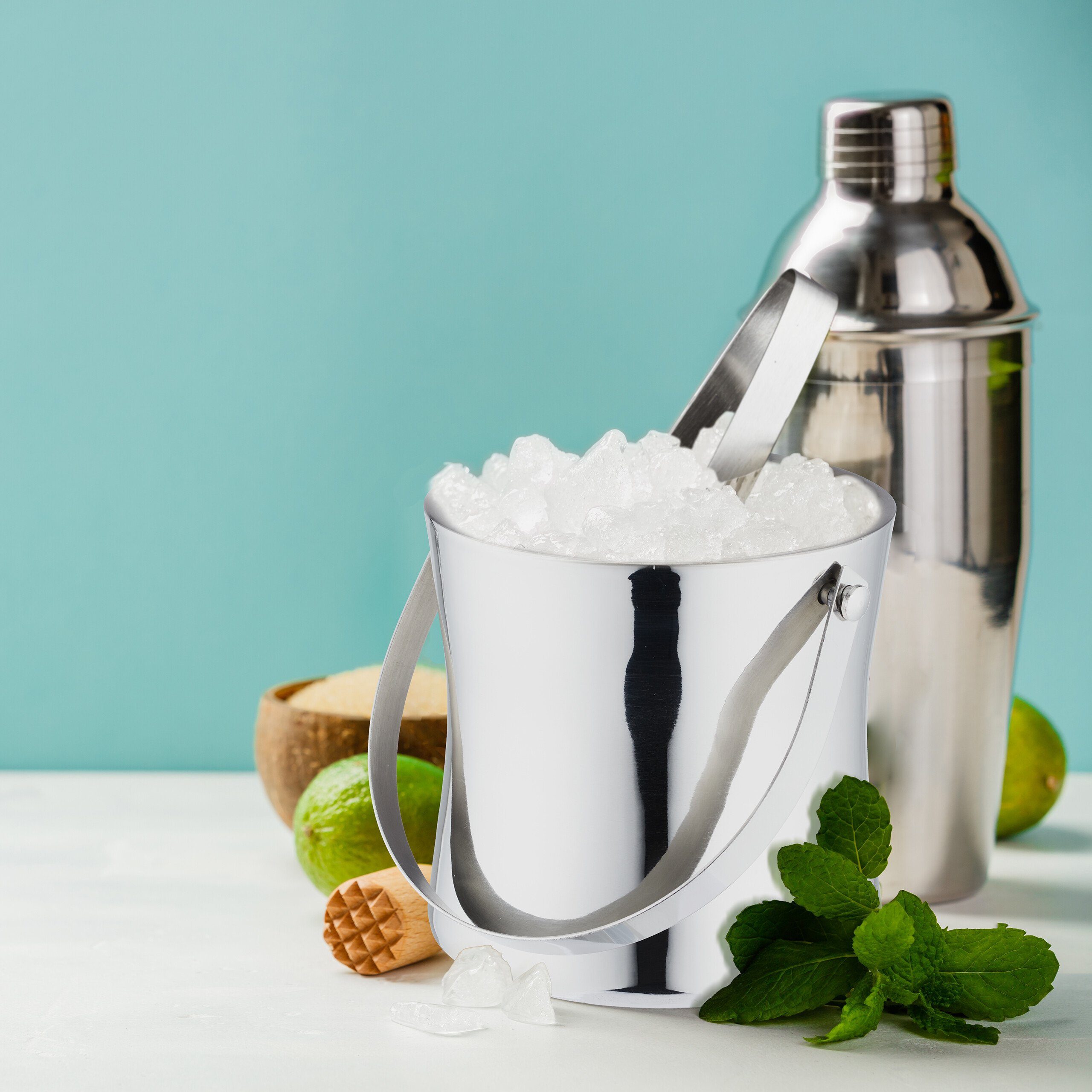 relaxdays Eiseimer Eiswürfelbehälter mit Deckel