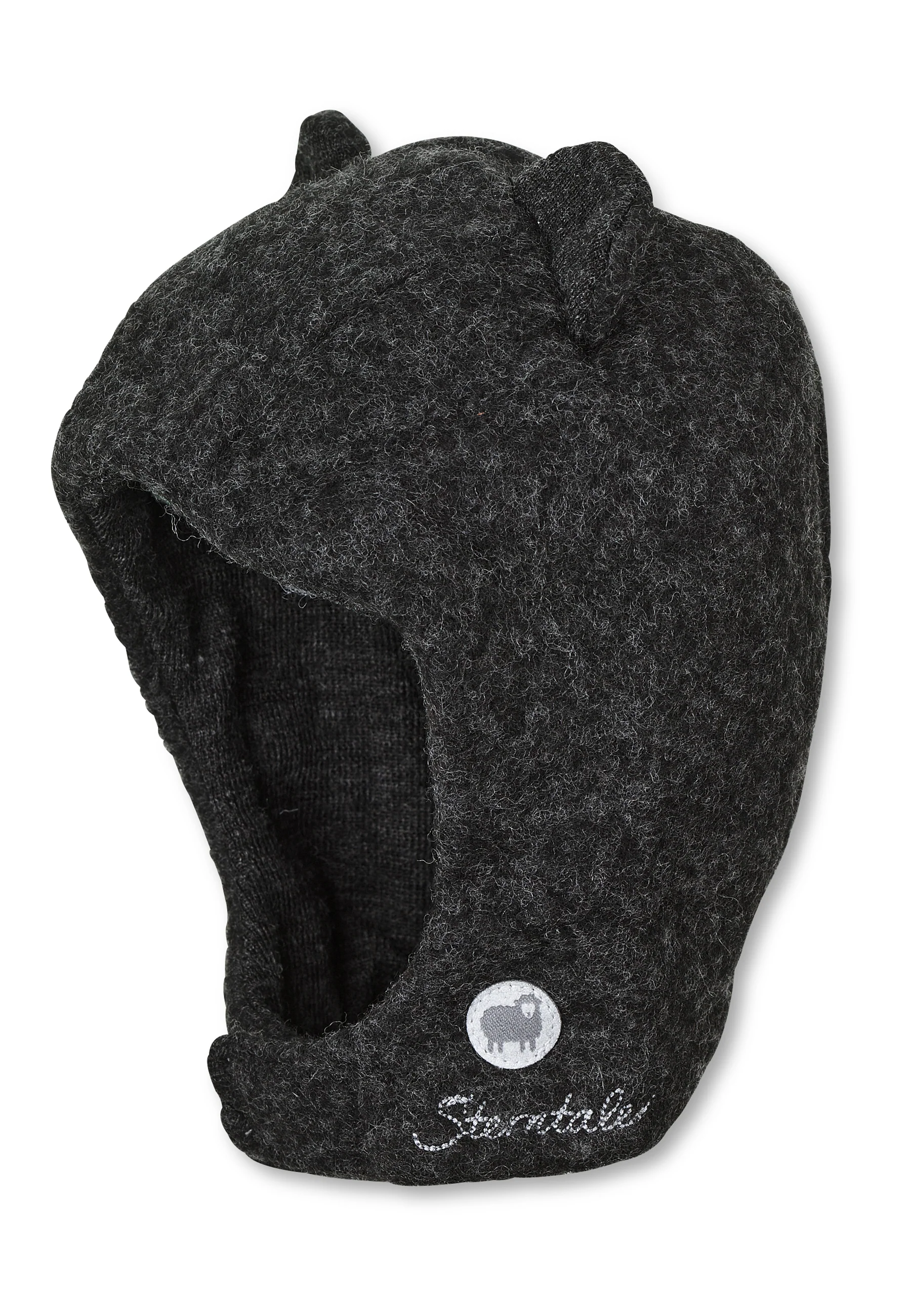 Schalmütze aus Wolle (Merino) mit 3D Ohren