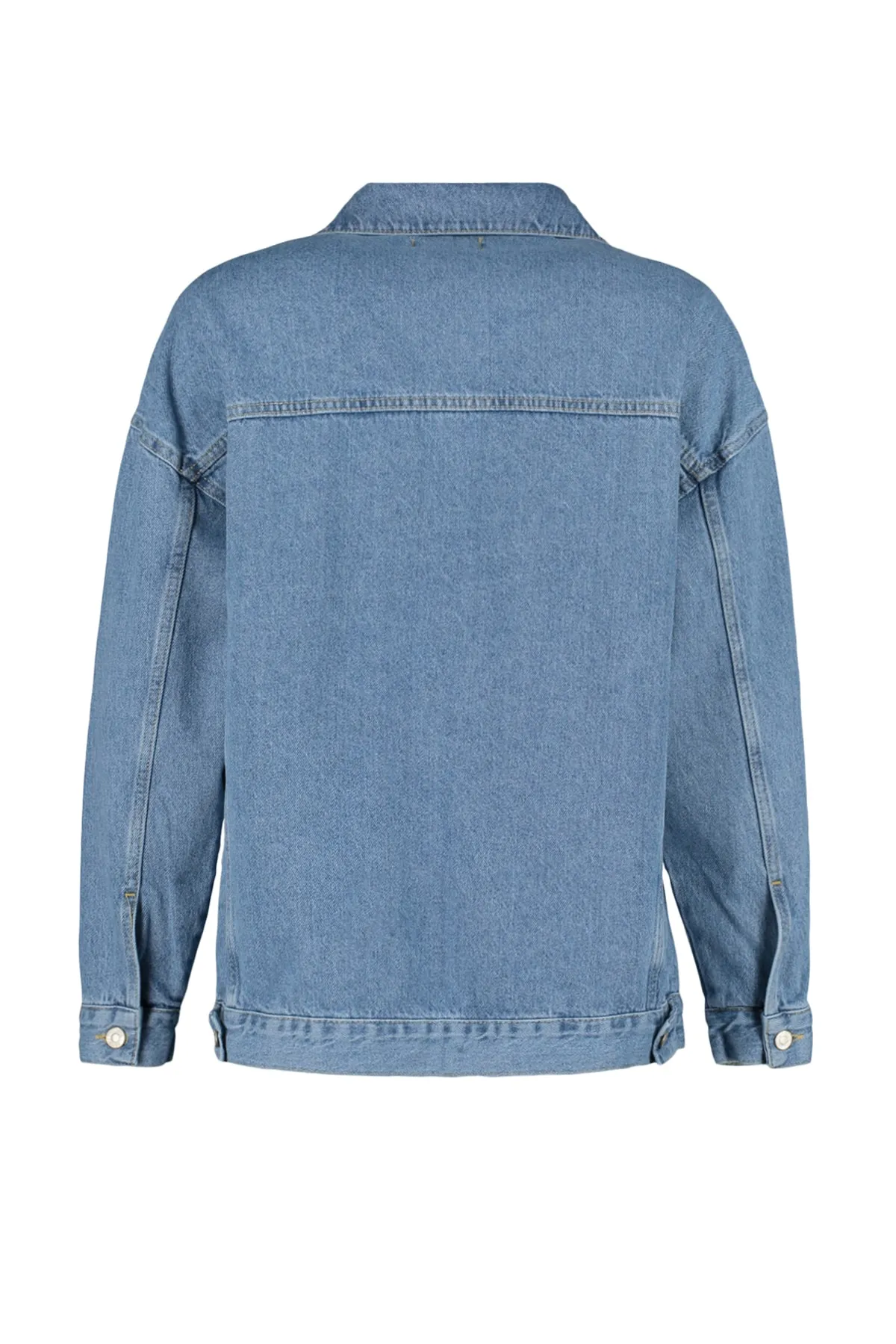Trendyol Collection  Blaue Oversize-Trucker-Jeansjacke TWOAW23CE00189