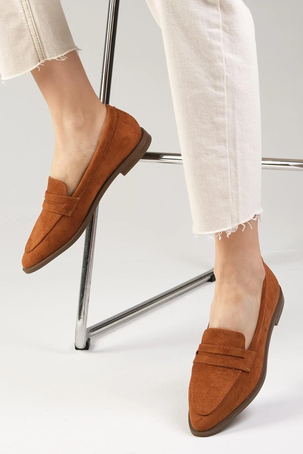 Mio Gusto  River Tan Color Damen-Loafer-Freizeit-Flachschuhe