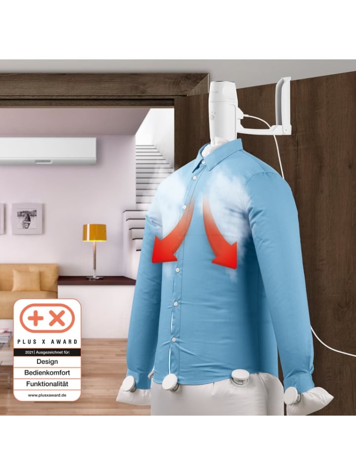 CLEANmaxx Hemden- & Blusenbügler Kompakt 3 Stufen Trocknungszeit weiß/silber günstig kaufen onesize