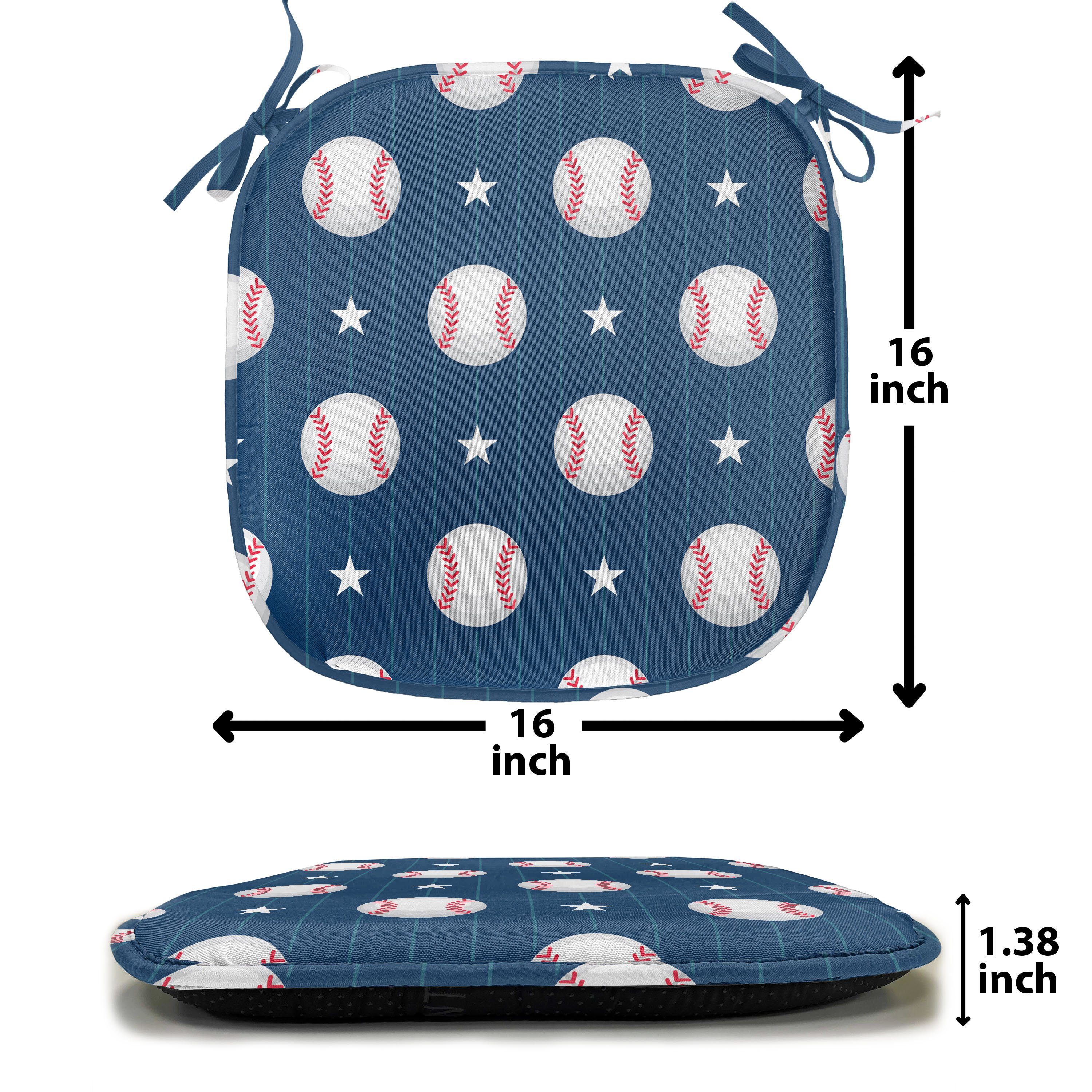Abakuhaus Stuhlkissen Dekoratives wasserfestes Kissen mit Riemen für Küchensitze, Sport Baseball-Streifen
