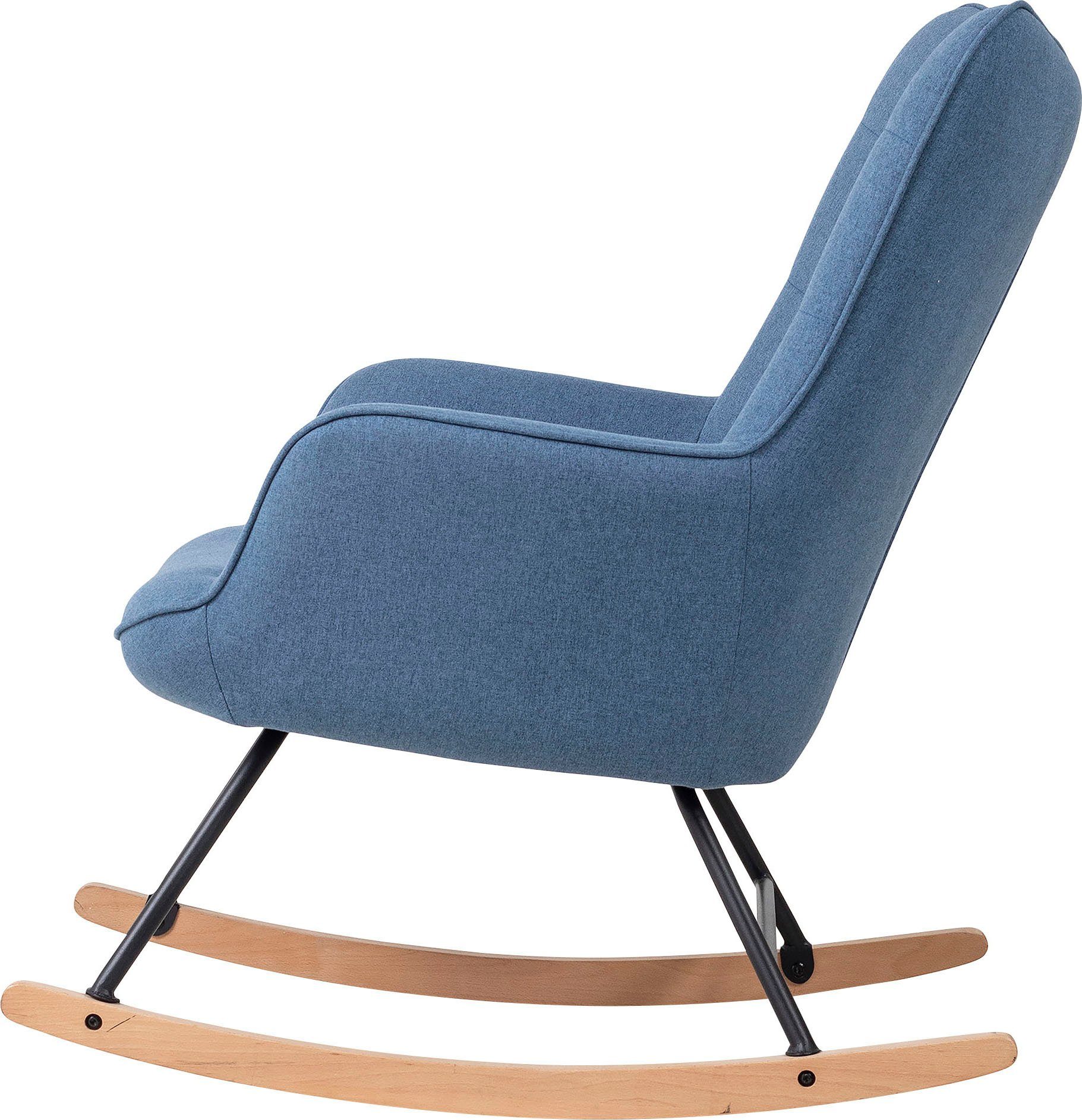 byLIVING Schaukelstuhl Richie (1 St), moderne Metallbeine mit Holzkufe, in Webstoff oder Cord erhältlich