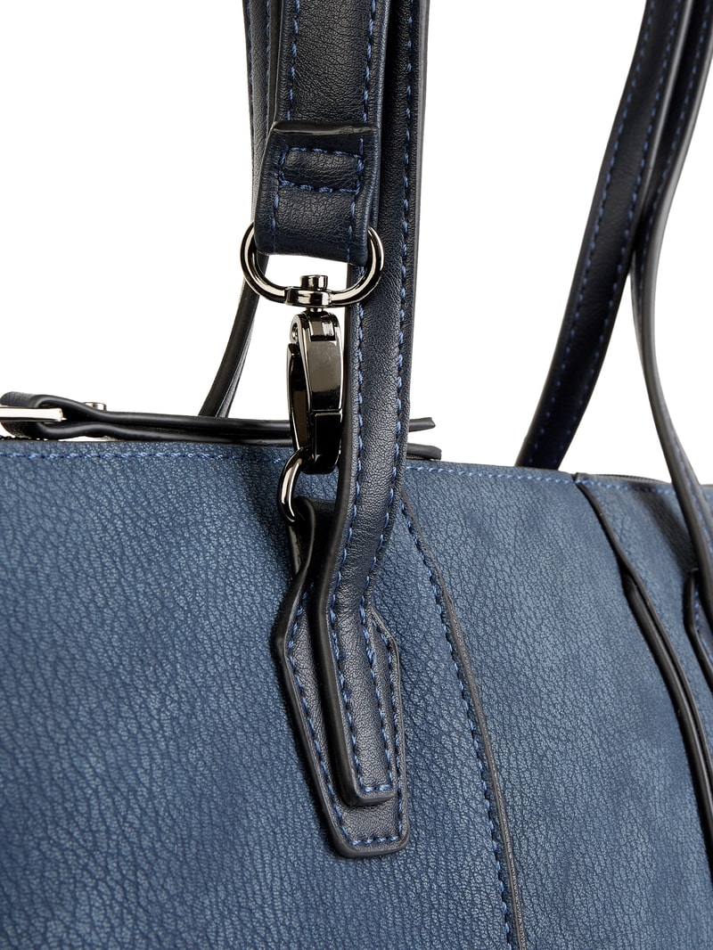 Shopper in Leder-Optik in marineblau