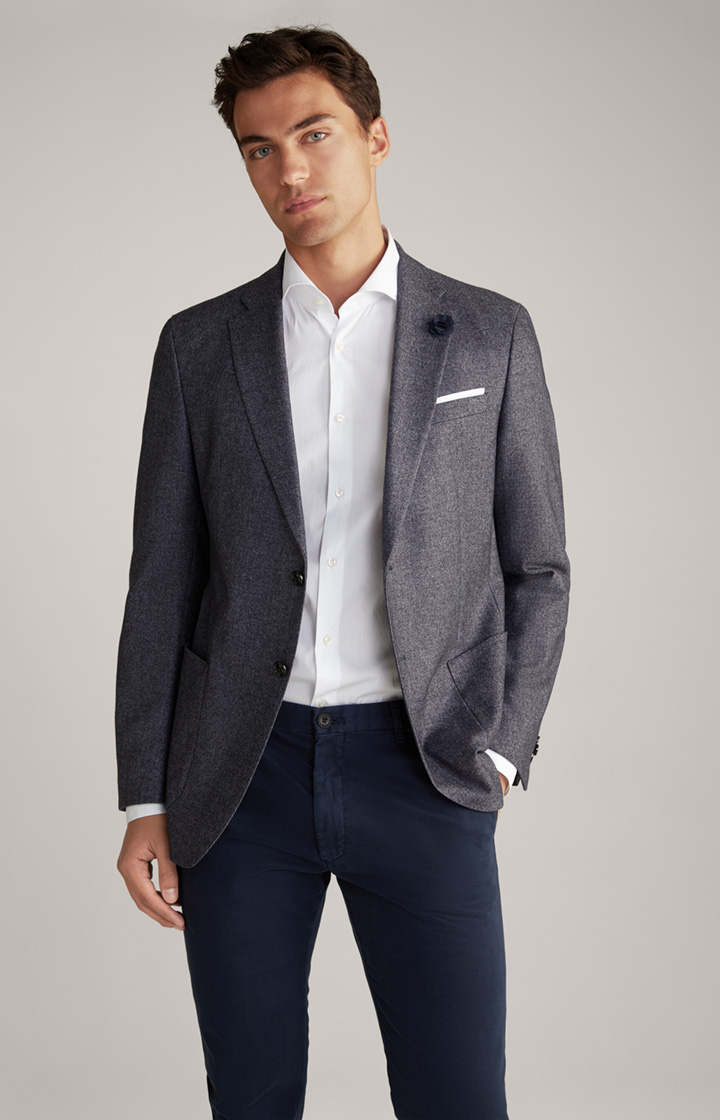 Flanell-Sakko Four in Blau meliert