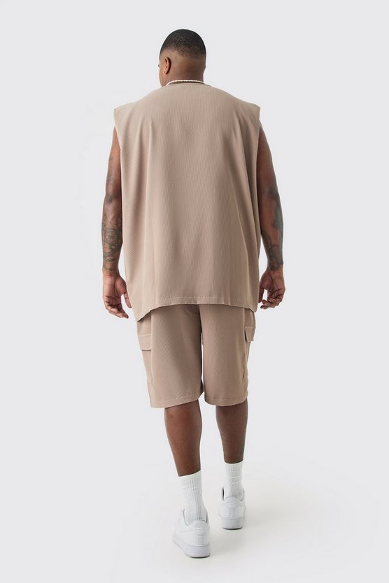 Plus Cargo-Shorts mit elastischem Bund
