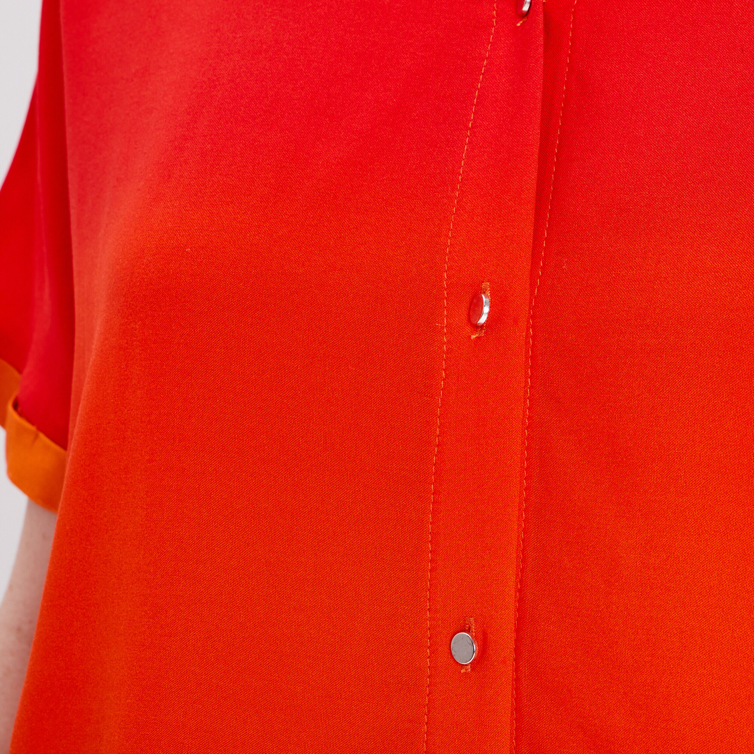 Chemise manches courtes orange femme | Cache Cache