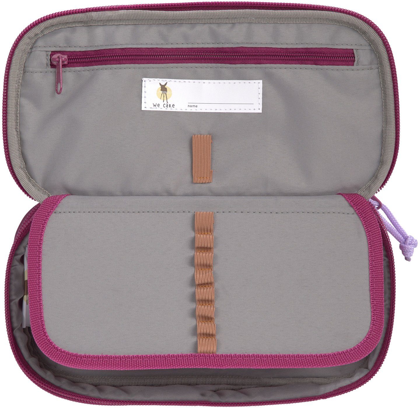 LÄSSIG Schreibgeräteetui Unique, Spacy, Speckles Berry, PETA-approved vegan; aus recyceltem Material