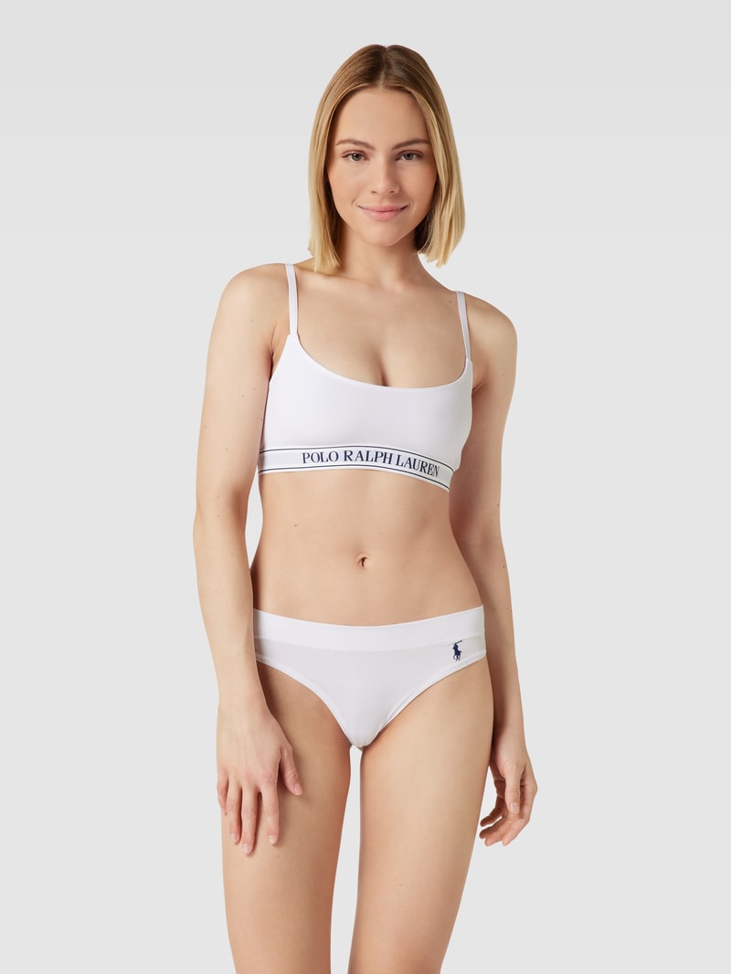 Bralette mit elastischem Logo-Bund in weiß