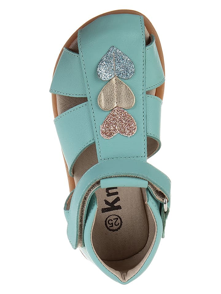 kmins Leder-Halbsandalen in Türkis günstig kaufen 29