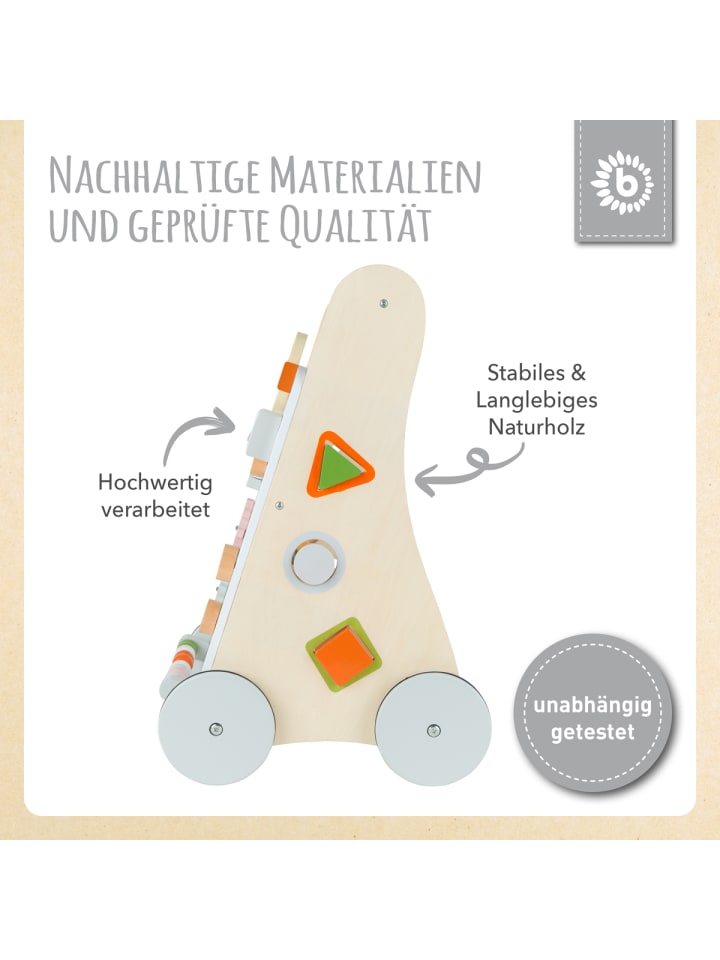 Bieco Spielwaren Lauflernwagen Holz mit Aktivitäten in Weiß günstig kaufen onesize