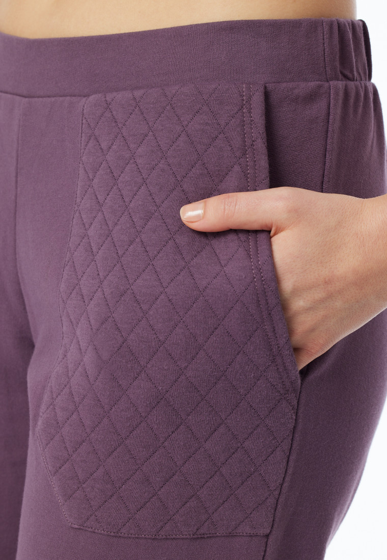 Hose lang Jersey-Quiltstoff und Sweatware malve - Mix+Relax
