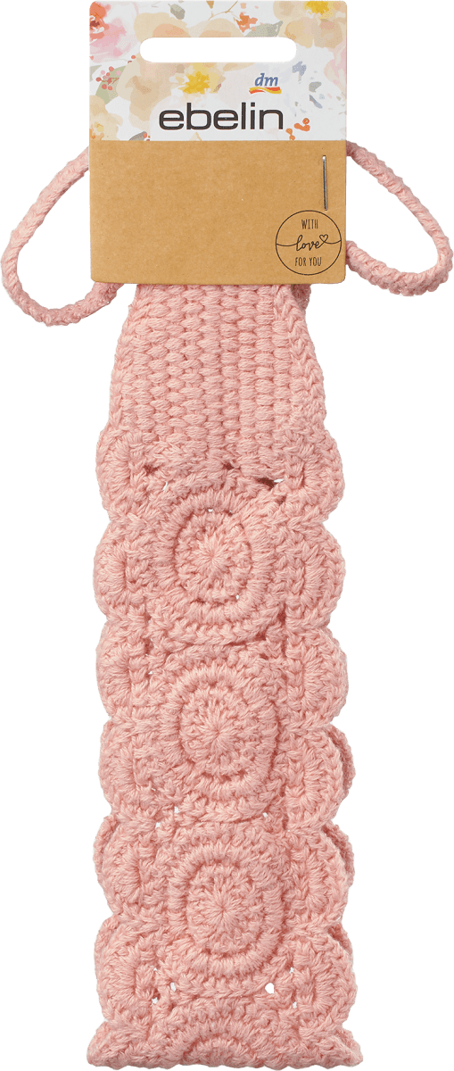 Haarband gehäkelt rosa, 1 St