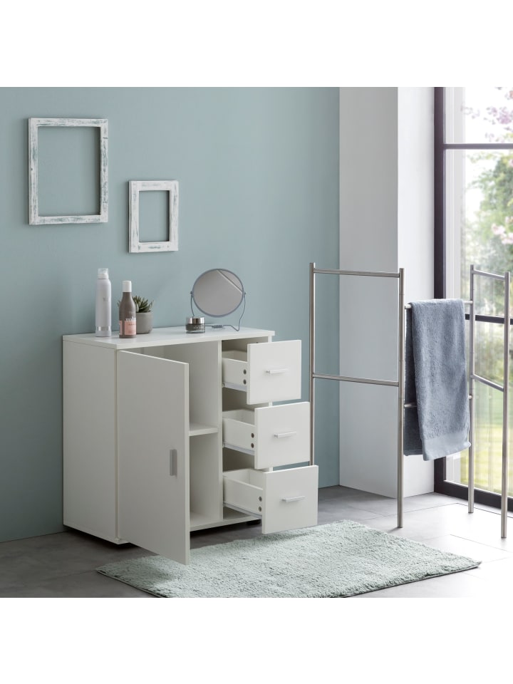 KADIMA DESIGN Badezimmerschrank, zeitlos, großer Stauraum, matt weiß, 60x65,5x33 cm günstig kaufen onesize