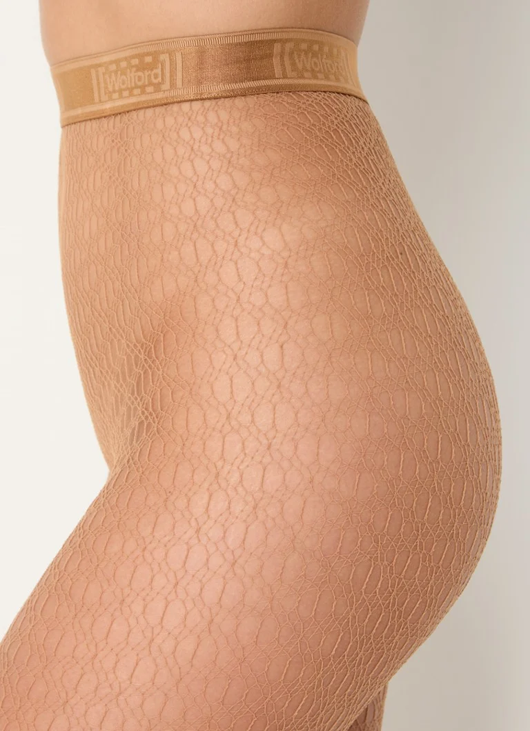Wolford Fine rajstopy siateczkowe z logo