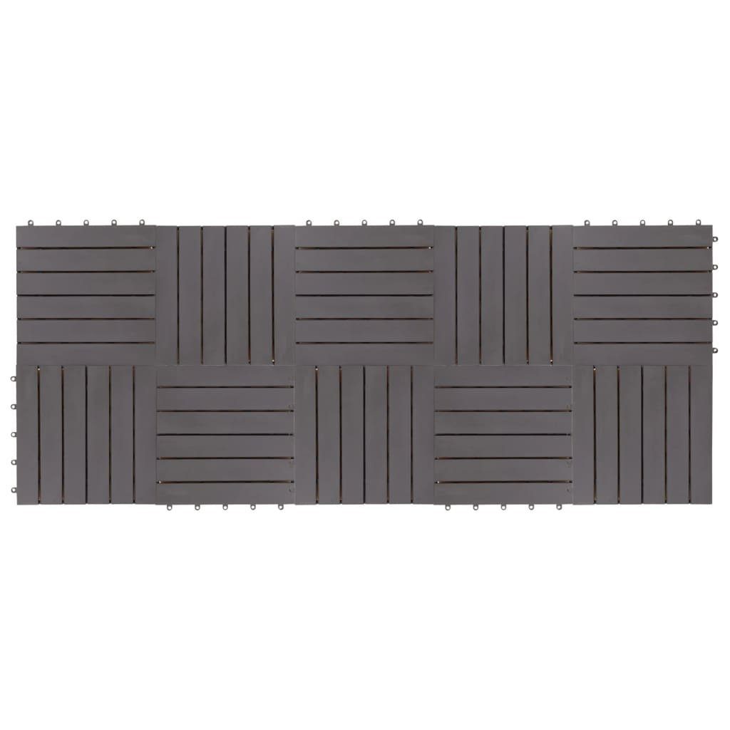 Teppichboden Terrassenfliesen 10 Stk. Grau 30 x 30 cm Massivholz Akazie, vidaXL, Höhe: 240 mm
