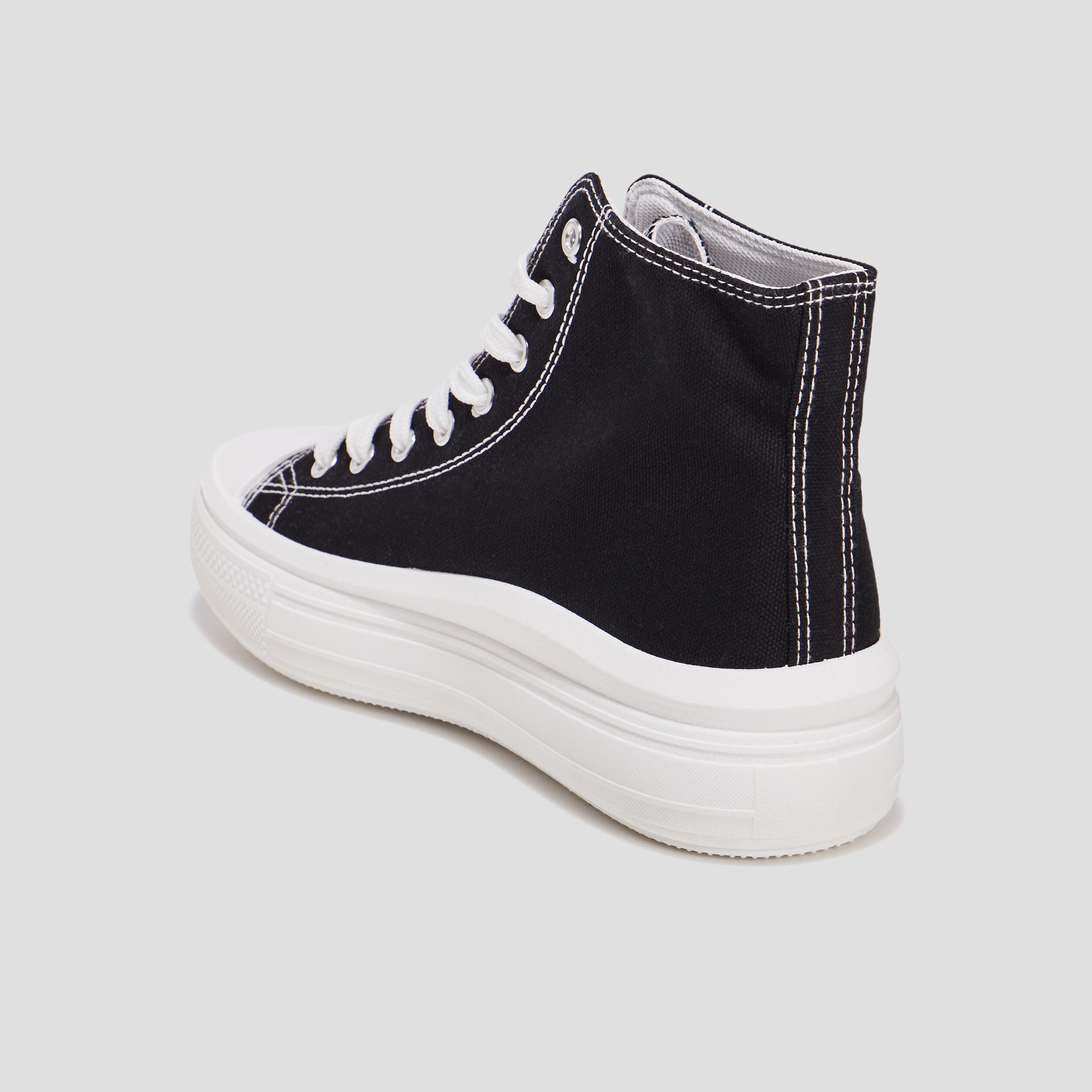 Baskets montantes en toile Creeks noir femme | La Halle