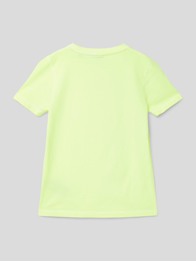T-Shirt mit Logo-Stitching in gelb