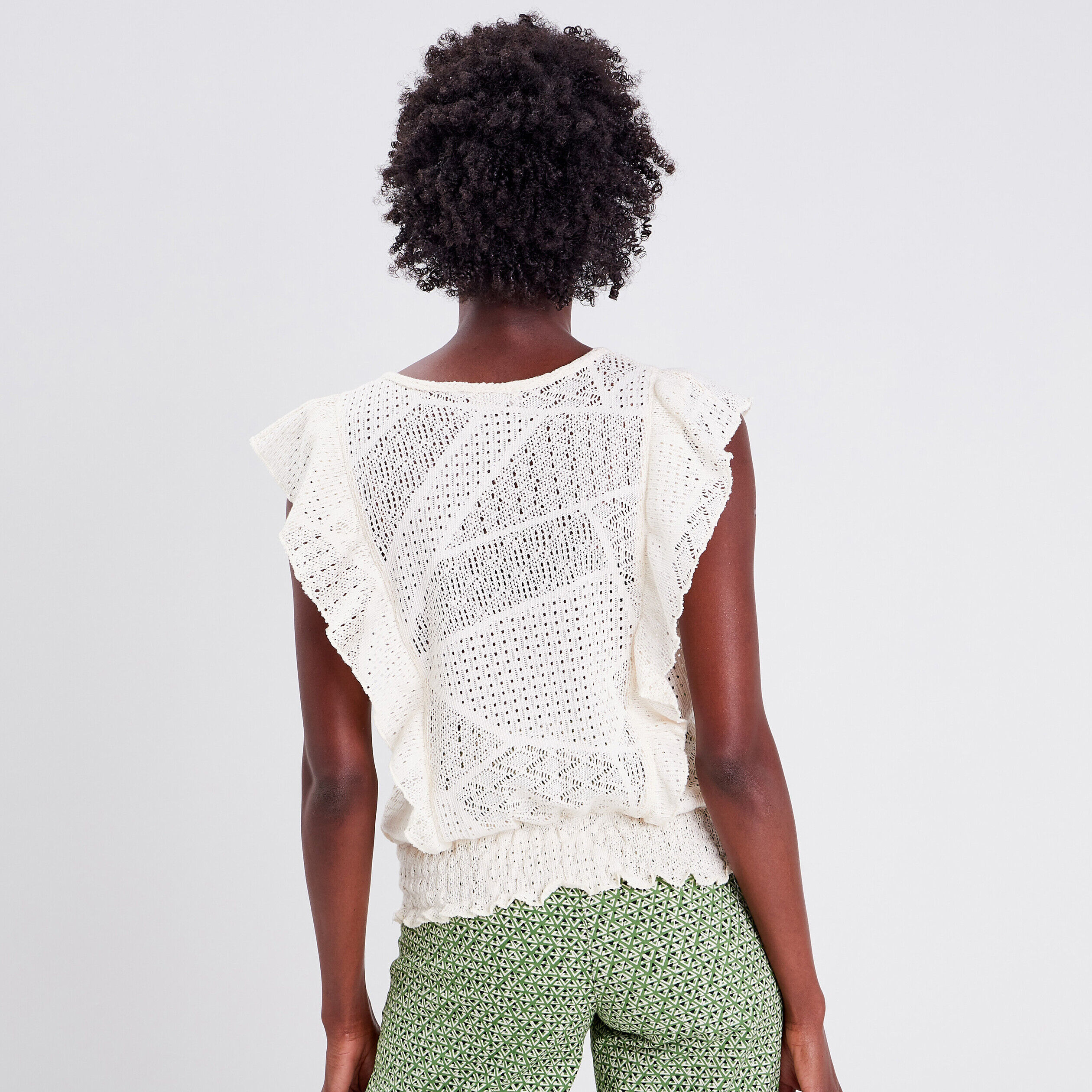 Blouse manches courtes ecru femme | Cache Cache