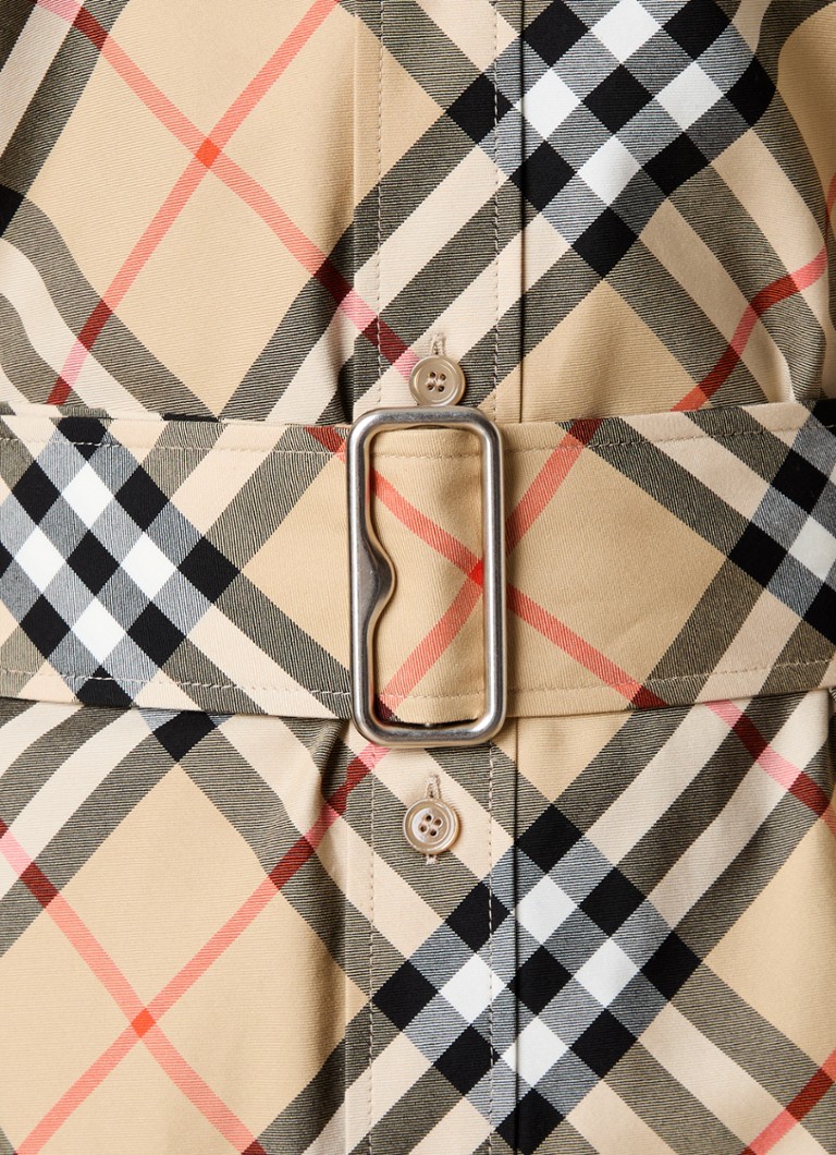 Minihalenka Burberry s kostkovaným vzorem a mašlí na pásku