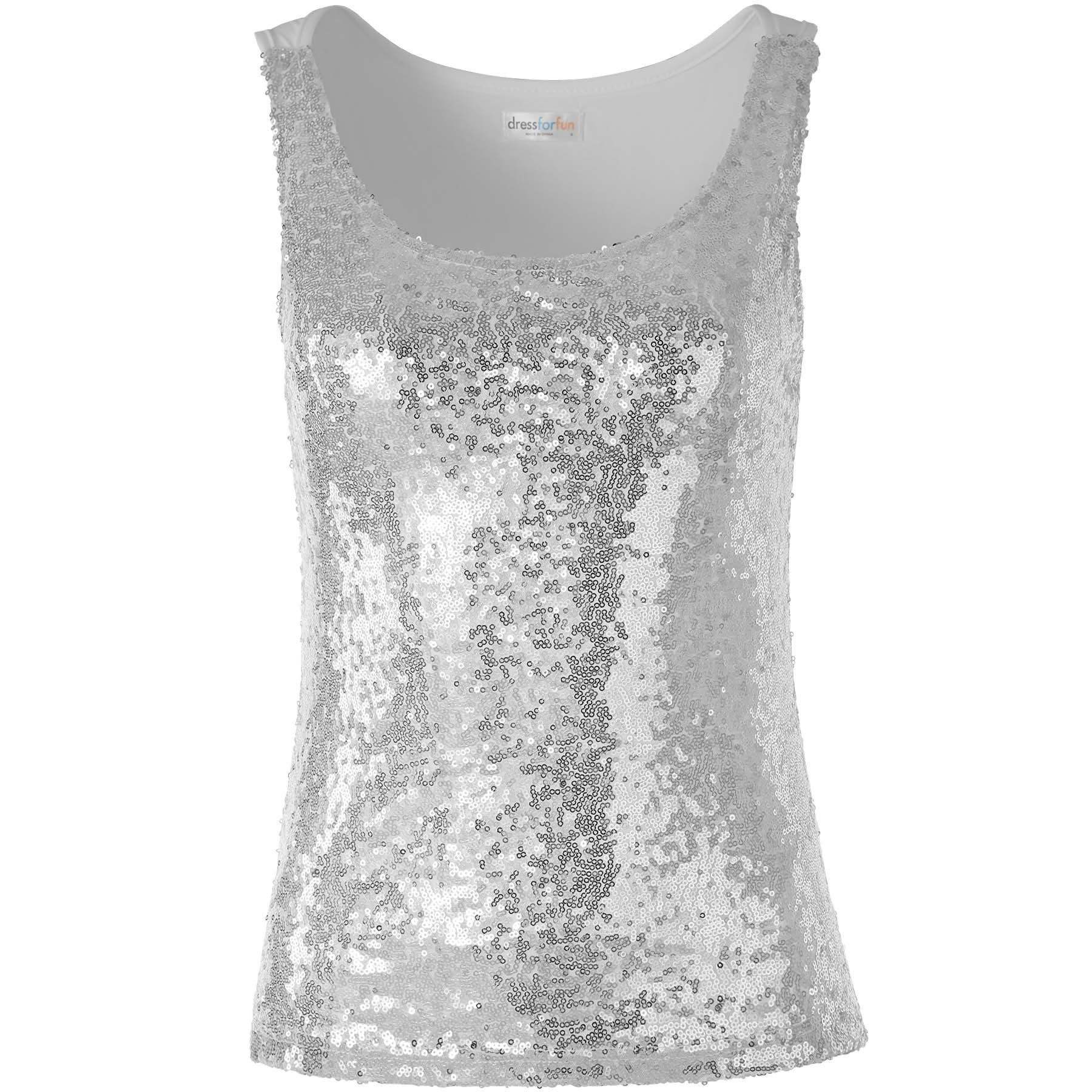 dressforfun T-Shirt Pailletten-Träger-Top Rundhals
