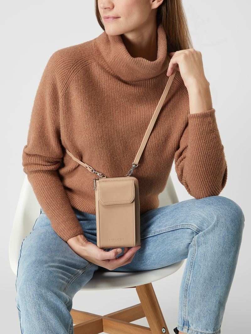 Handytasche in Leder-Optik in sand
