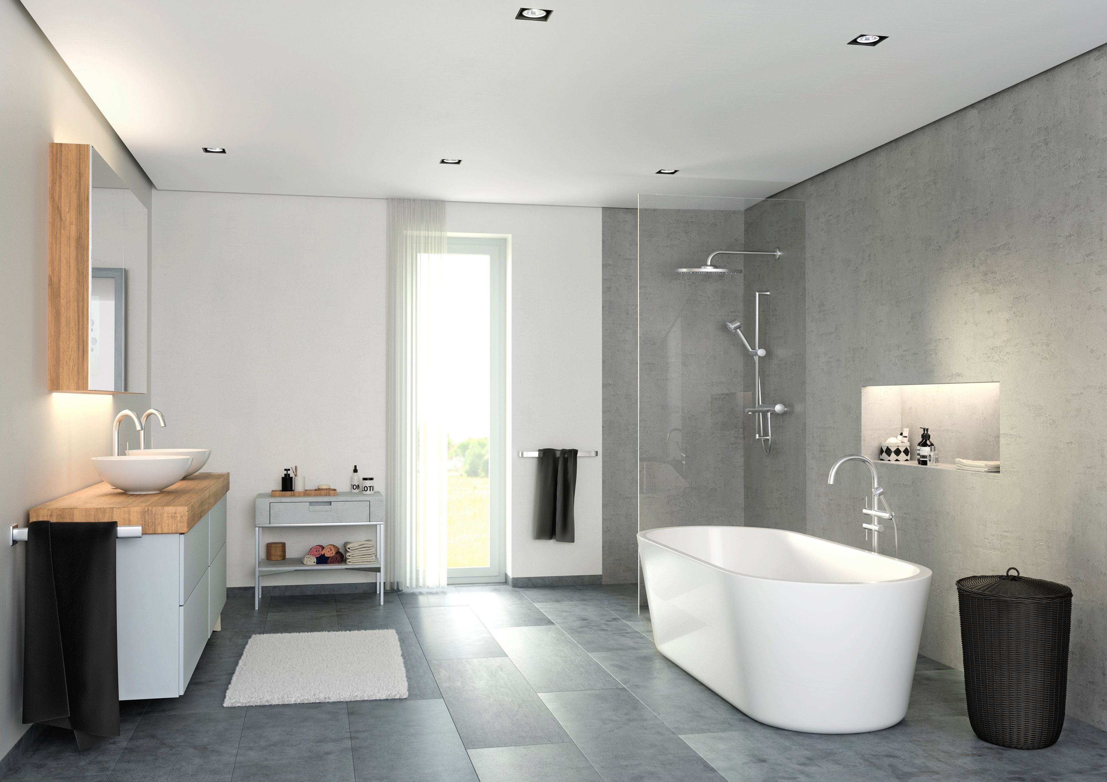 SCHÖNER WOHNEN FARBE Spachtelmasse TRENDSTRUKTUR Betondesign-Optik Step 1 Flächenspachtel, 7,5 kg, Beton-Look für Wand- und Bodenfliesen