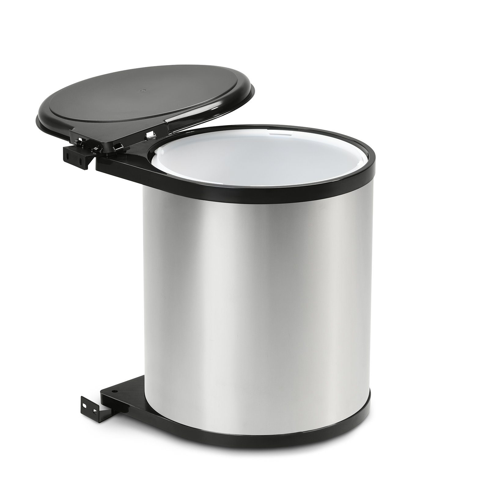 SVITA Einbaumülleimer, 12L, 26 cm Durchmesser, Schrankeinbau, Edelstahl, Silber