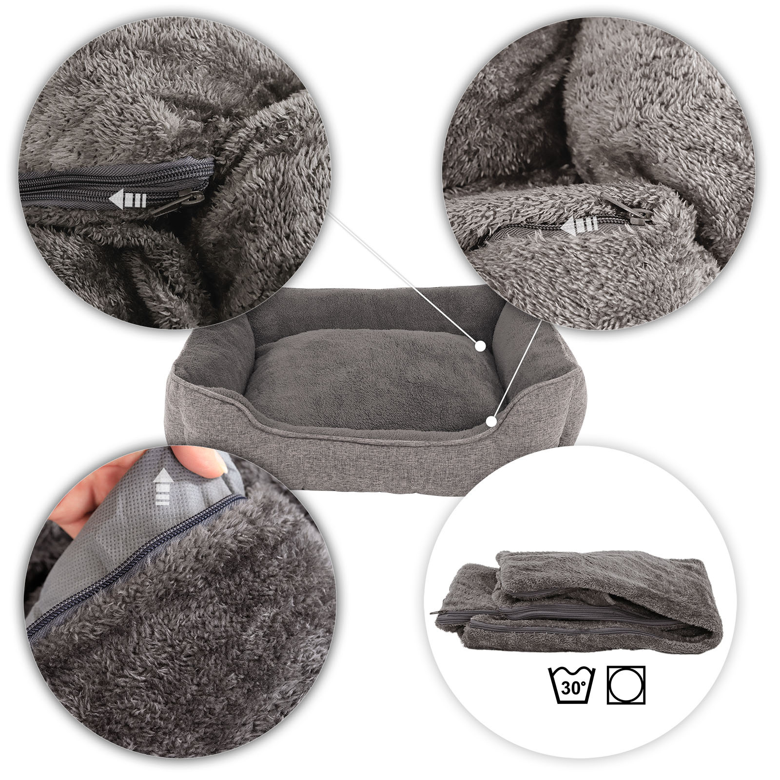 Lionto Hundebetten Lionto Hundebett meliert grau S