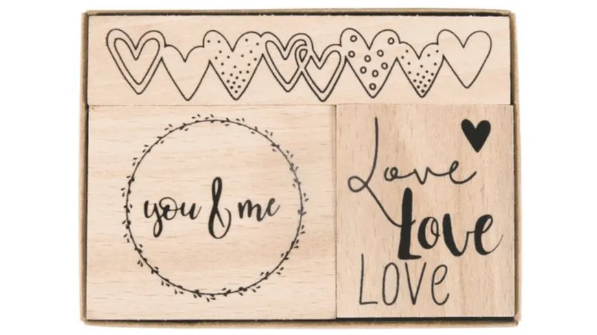 Rayher Holzstempelset Liebe 3,2x3,8cm