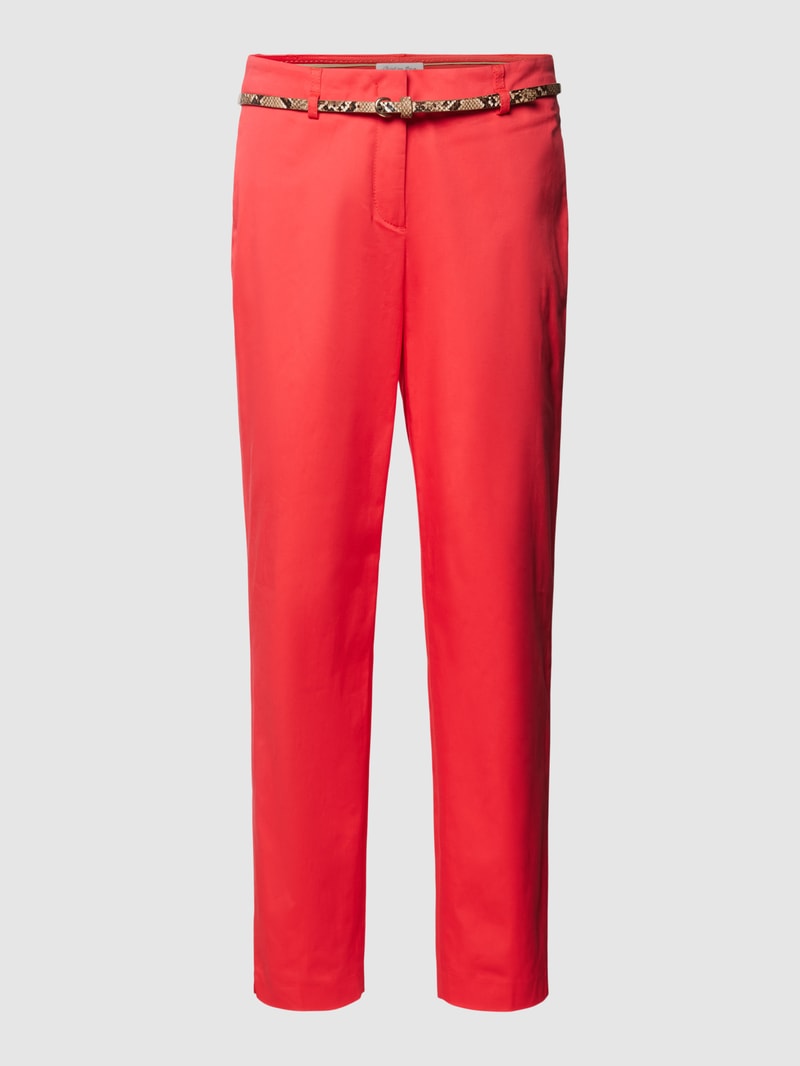 Stoffhose mit Gürtel in hellrot