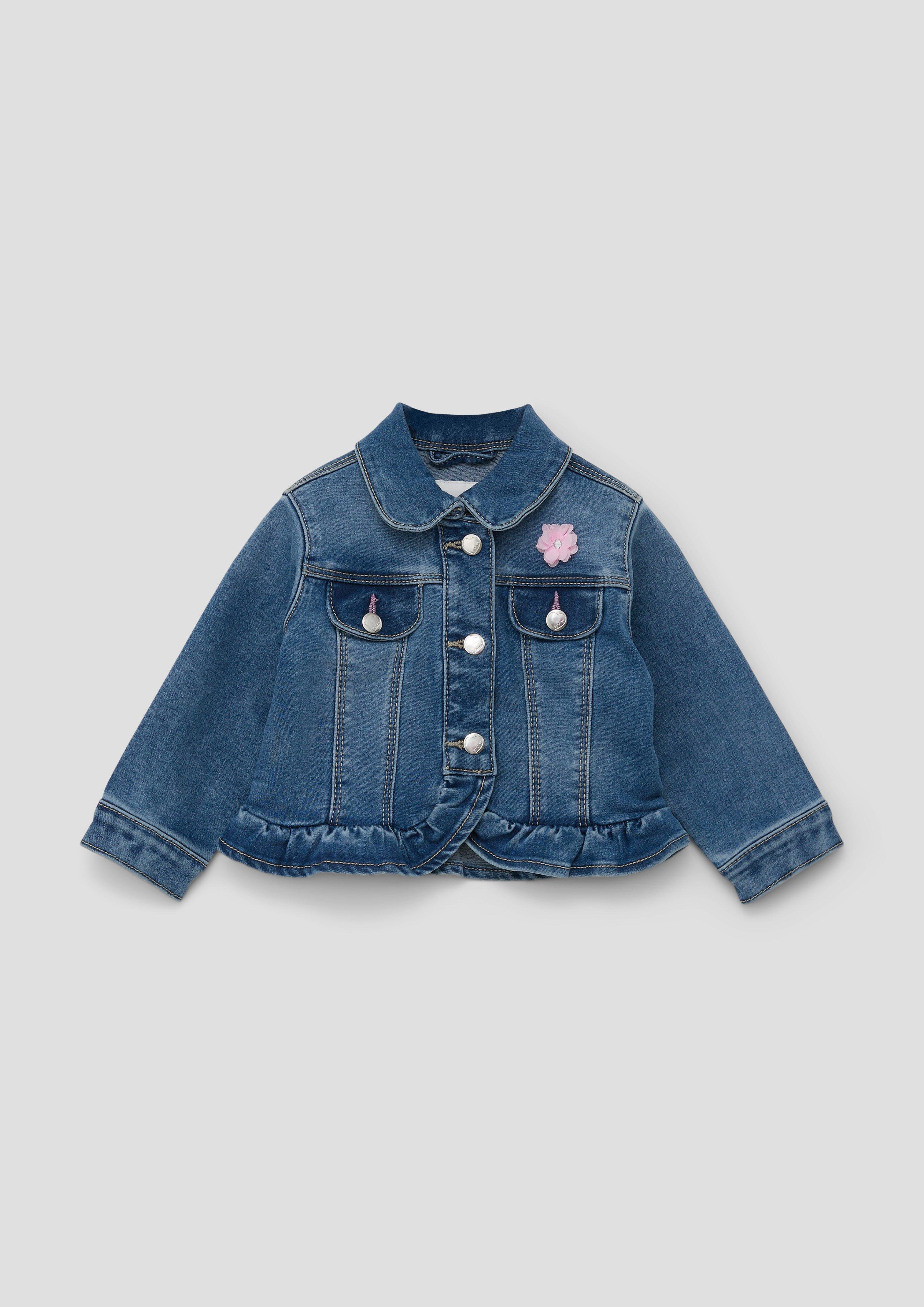 Jeansjacke mit Chiffonblume  2142574-54Z4
