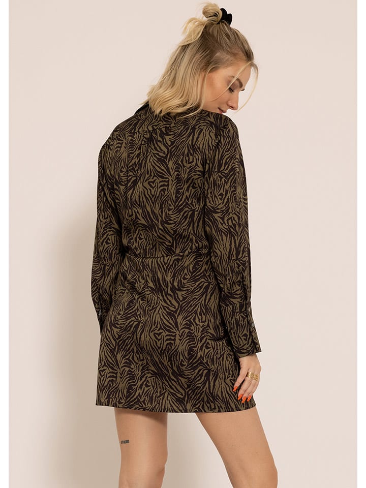 SASSYCLASSY Kleid in Khaki/ Schwarz günstig kaufen