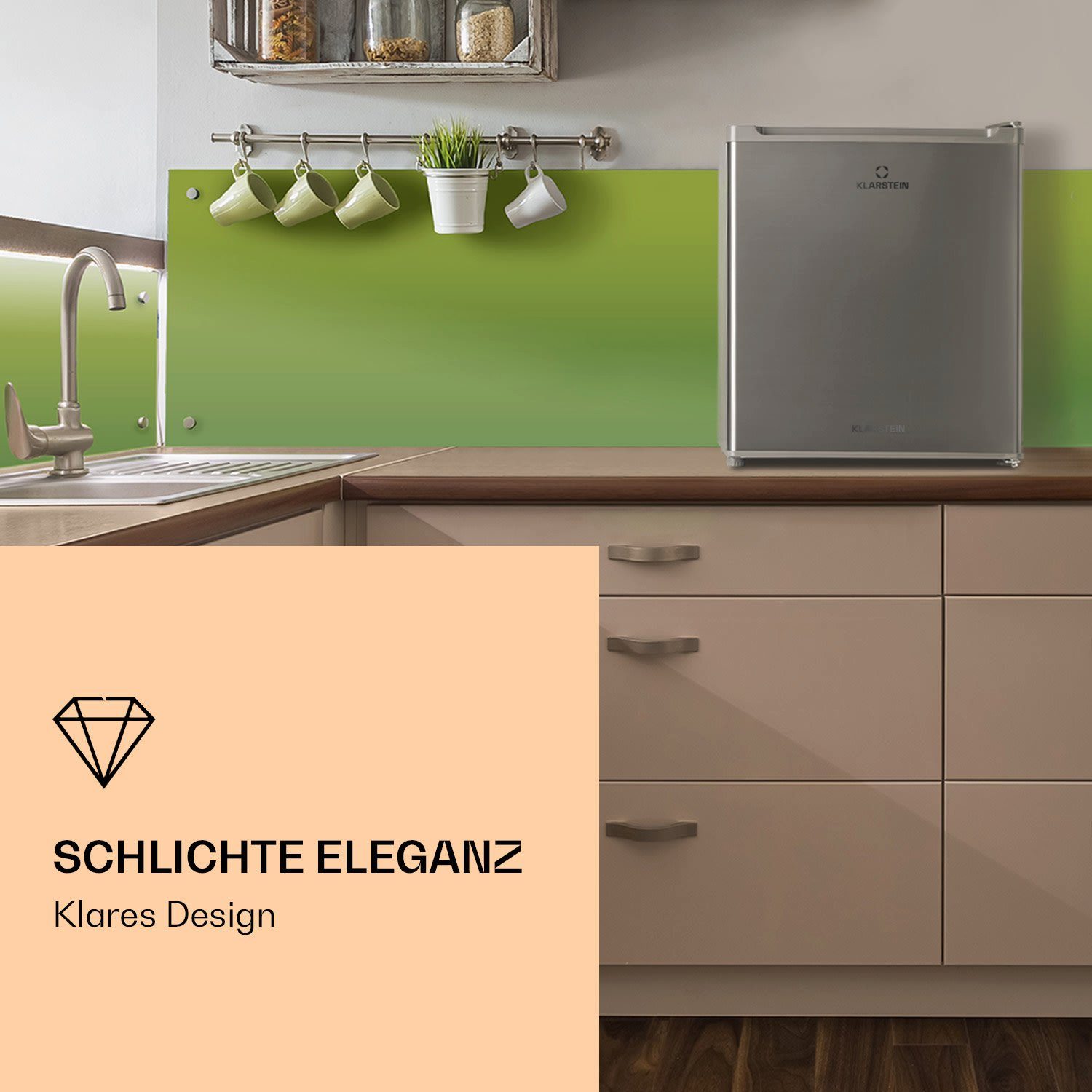 Klarstein Gefrierschrank HEA9-Garfield-Eco-S 10032196A, 52 cm hoch, 44 cm breit, Tiefkühlschrank freistehend Gefriertruhe Gefrierschrank groß Kühltruhe