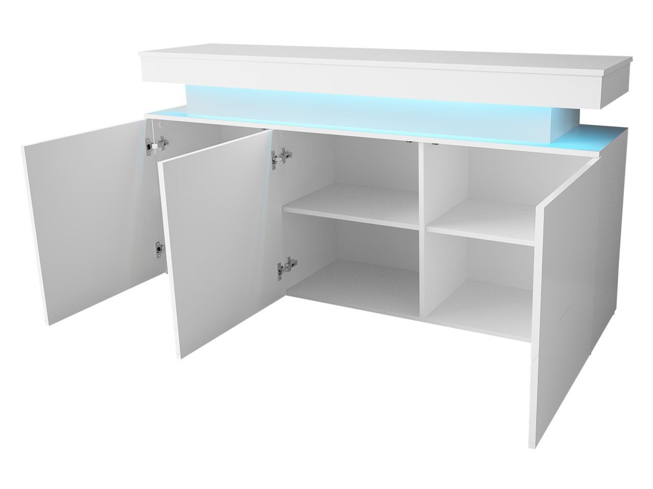 Mirjan24 Wohnzimmer-Set Glossa I, (3er-Set, Kommode, TV-Lowboard, Couchtisch), mit blauer LED-Beleuchtung