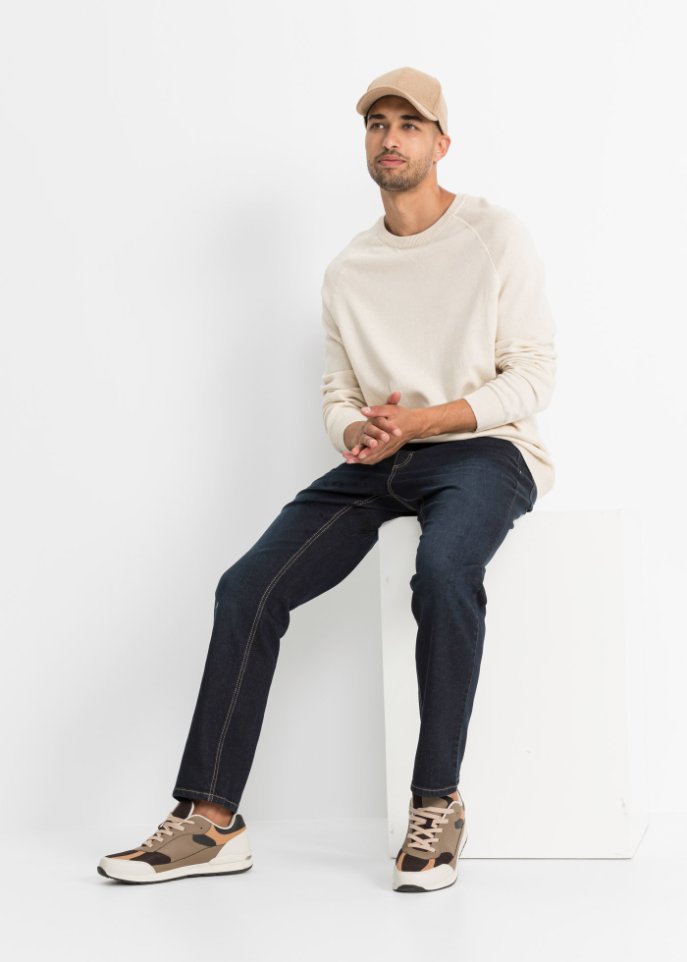 Loose Fit Stretch-Jeans, Straight