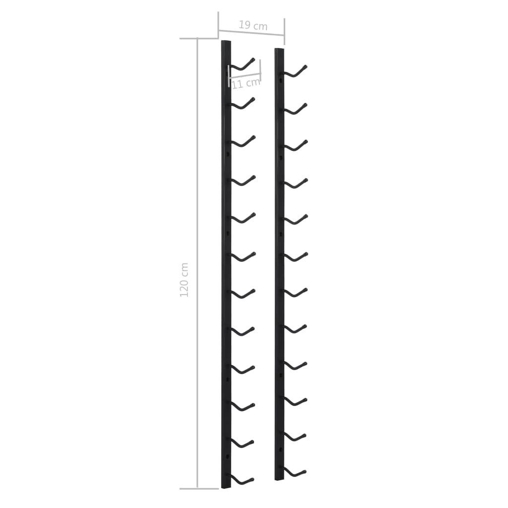 vidaXL Weinregal Wand-Weinregal für 12 Flaschen Schwarz Eisen, 1-tlg.