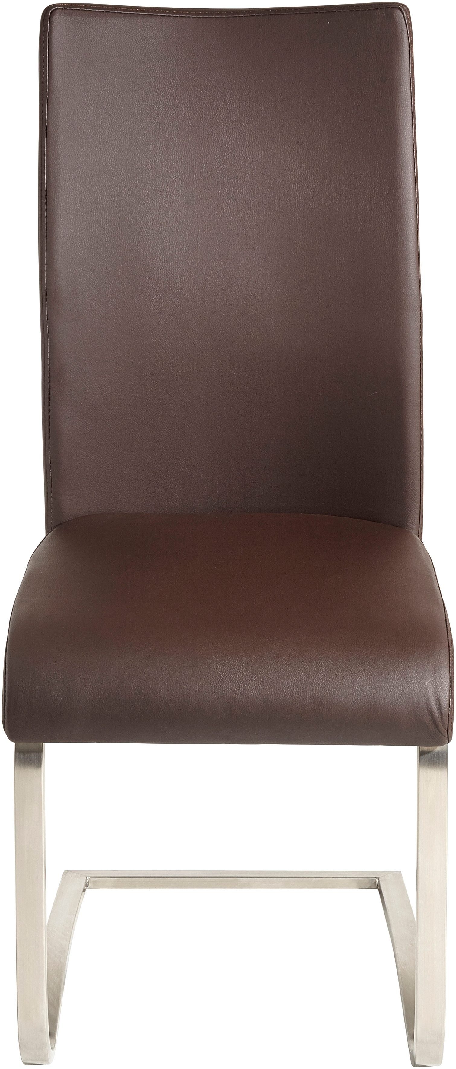 MCA furniture Freischwinger Arco (Set, 2 St), Stuhl mit Echtlederbezug, belastbar bis 130 Kg