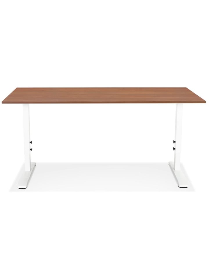 KADIMA DESIGN Schreibtisch höhenverstellbar 160x80 cm, Arbeitstisch geräumig in Braun-Weiß günstig kaufen