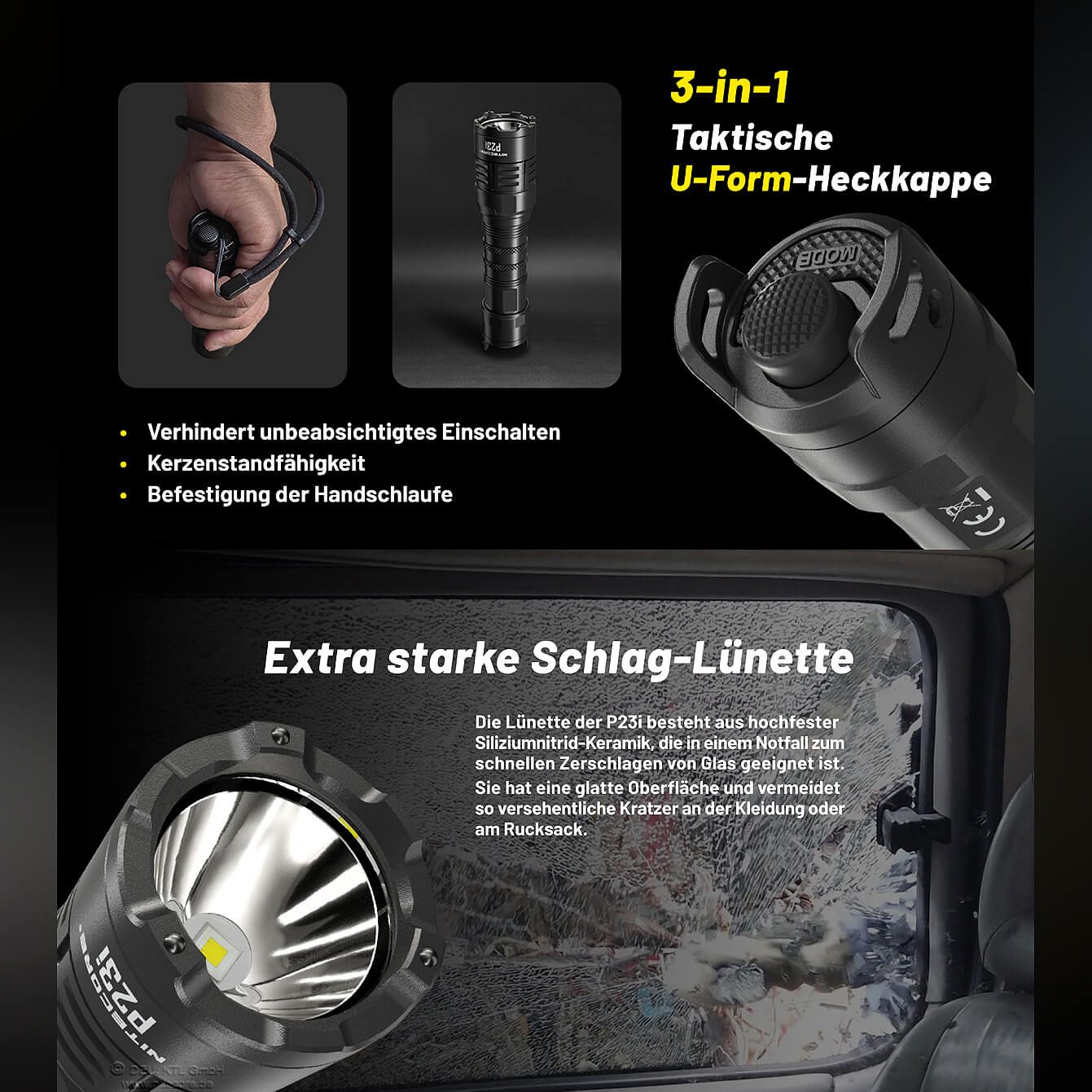 Tactical LED Taschenlampe P23i
