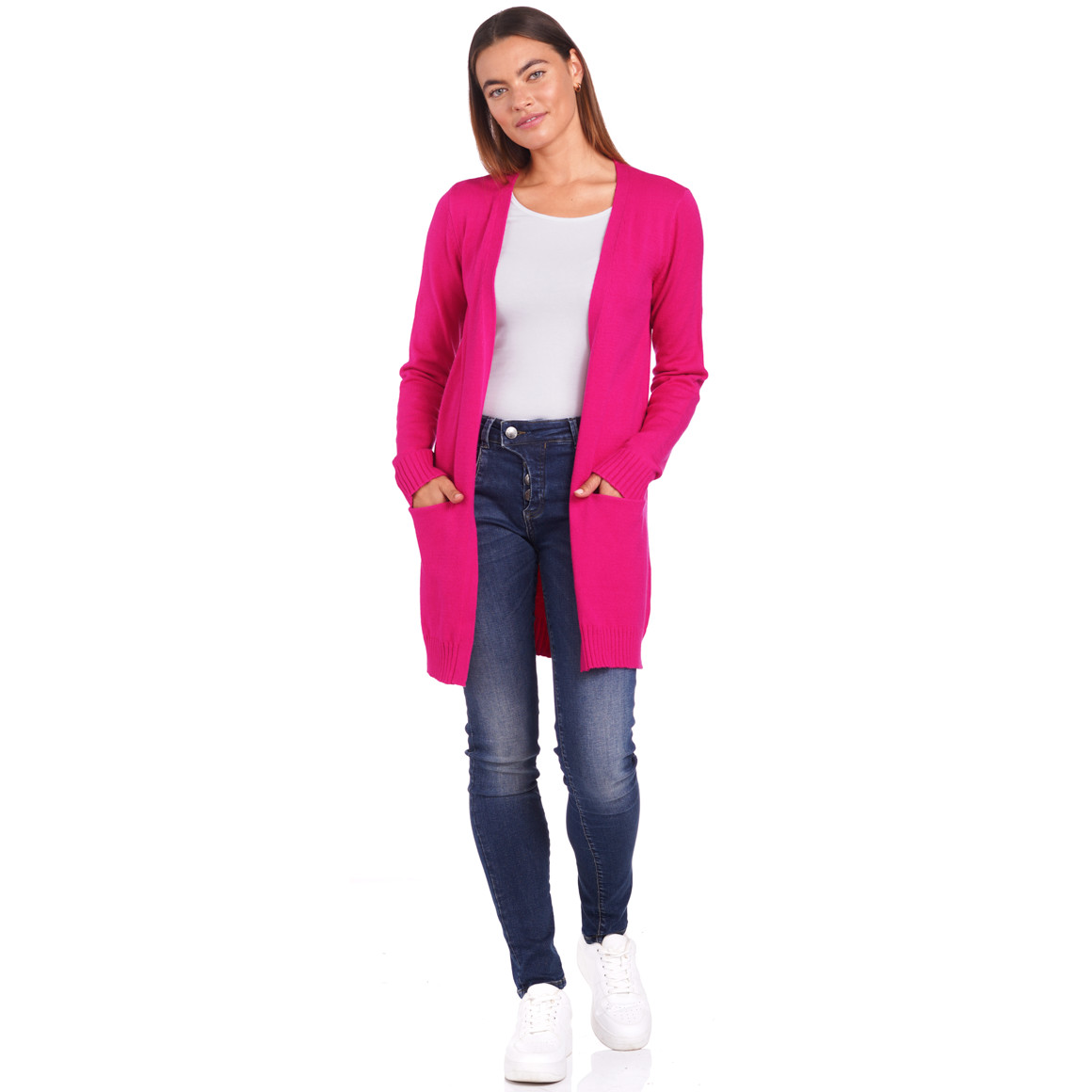 Damen Strickjacke mit zwei Einschubtaschen