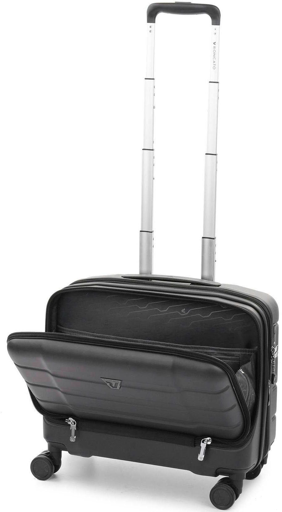 RONCATO Pilotenkoffer BIZ 4.0 Pilotenkoffer, 4R, erweiterbar, mit Laptopfach, schwarz, 4 Rollen, mit Laptopfach für 15,6
