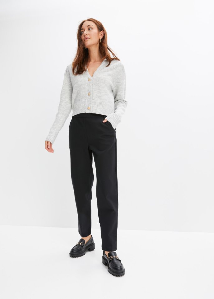 High-Waist-Hose mit Taschen und Bequembund, knöchellang