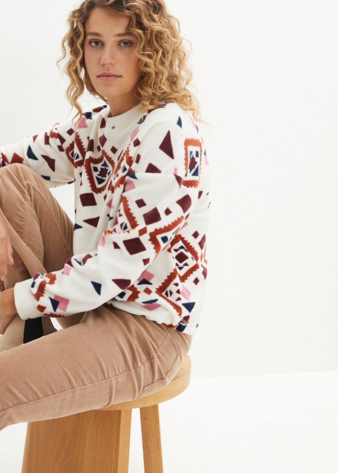 Bedrucktes Teddy-Fleeceshirt