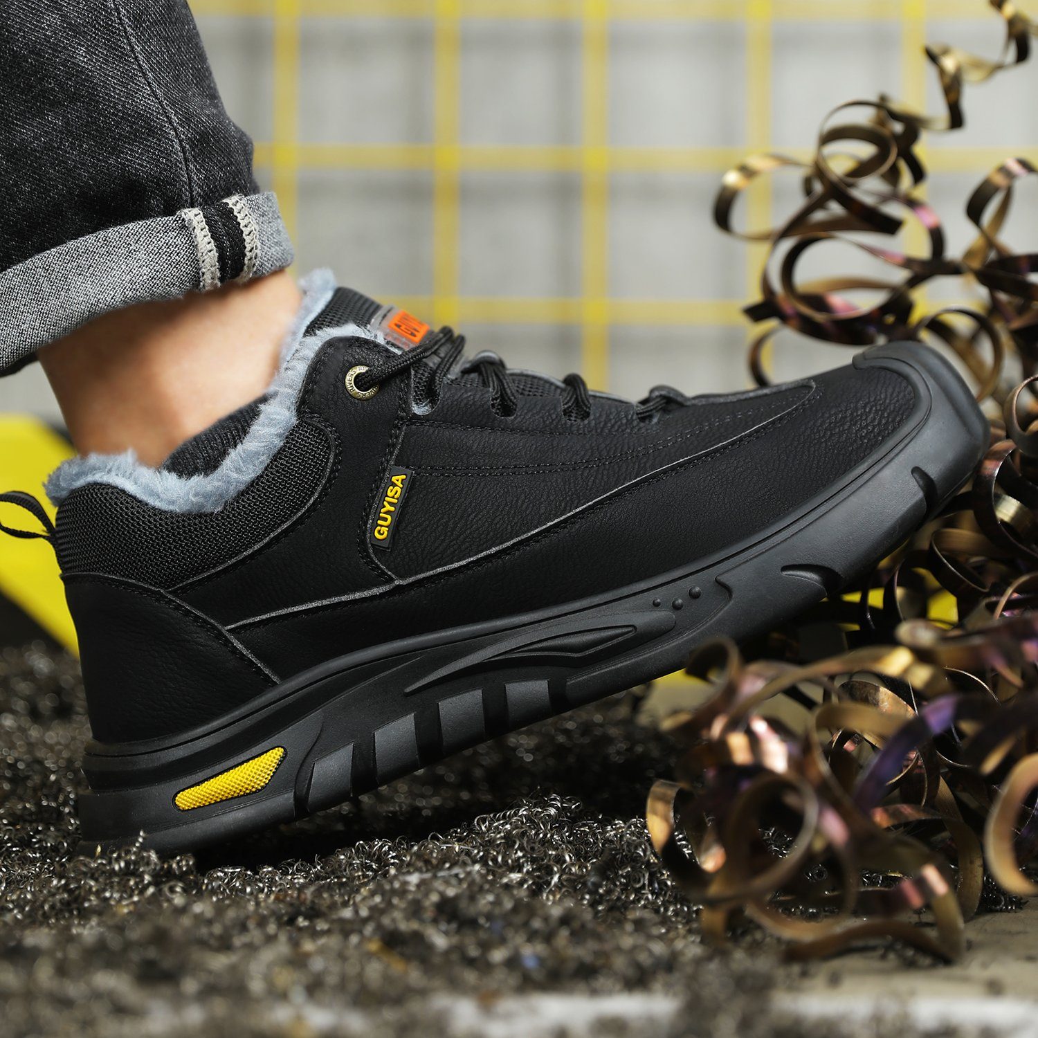 Daisred Herren Sicherheitsschuhe Wasserdichte Schutzschuhe Arbeitsschuh