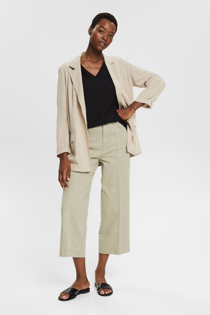 Stretch-Bluse mit offenen Kanten