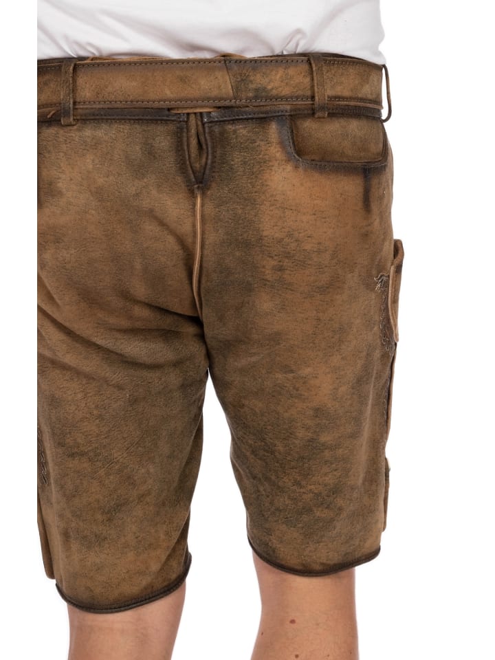 Gwandler Lederhose FLORIAN-gespeckt in tabak günstig kaufen
