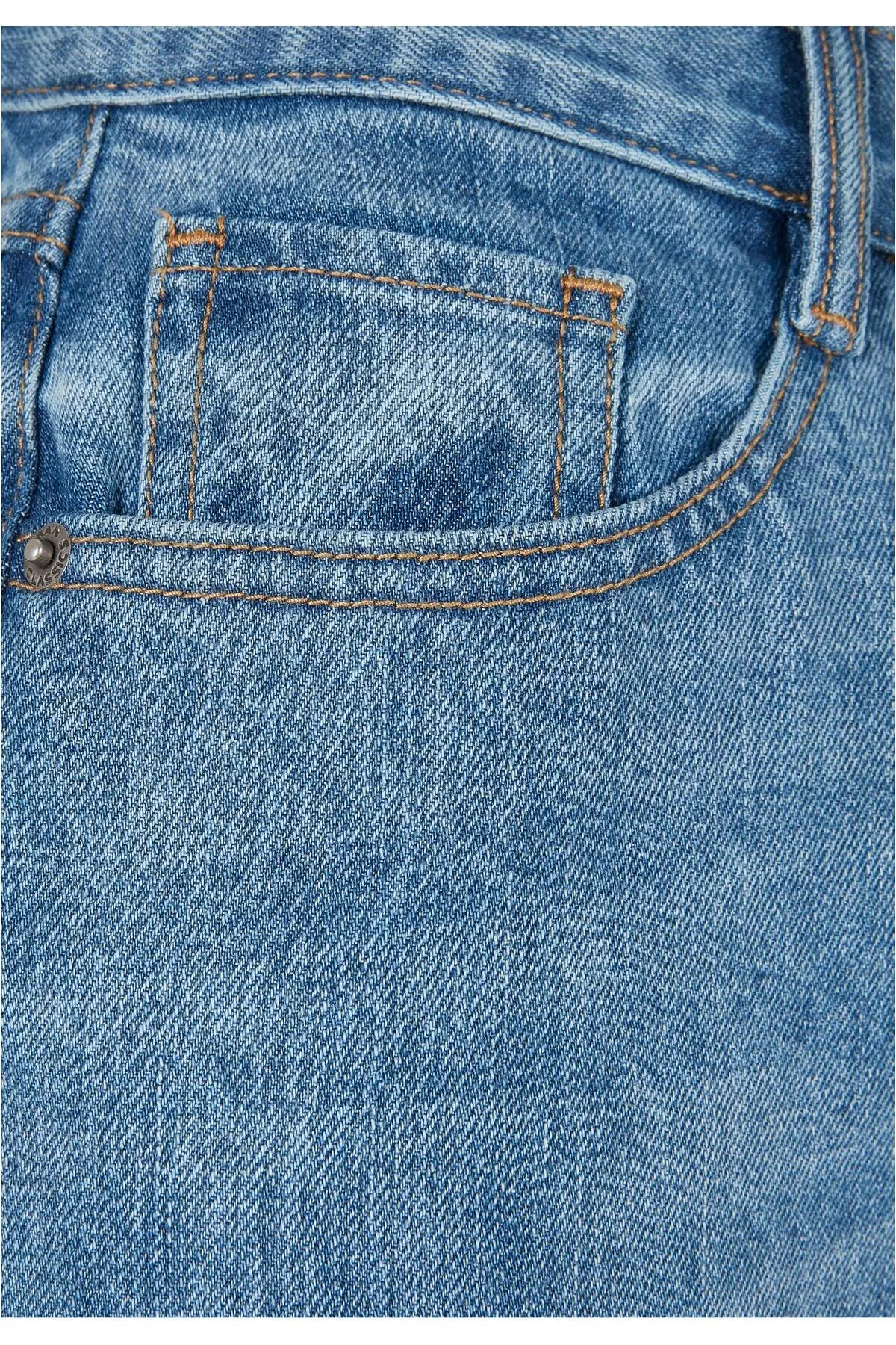 Urban Classics  Damen Denim-Hose im 90er-Jahre-Stil mit hoher Taille und weitem Bein