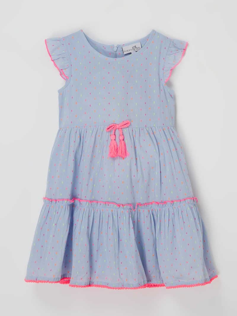 Kleid im Stufen-Look in bleu